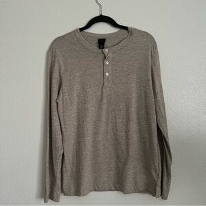 H&M Men’s Beige Long sleeve Tee Size M